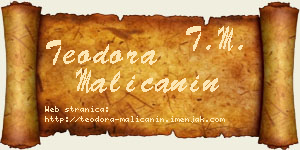 Teodora Malićanin vizit kartica